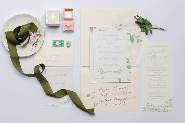 English Garden Party Styled Shoot at Bolingbroke Mansion | Calligraphy Invitations for an English Garden Party Wedding by Papertree Studio | Tallulah Ketubahs