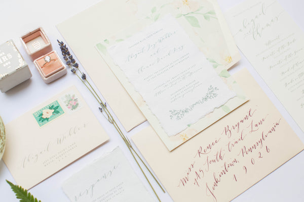 English Garden Party Styled Shoot at Bolingbroke Mansion | Calligraphy Invitations for an English Garden Party Wedding by Papertree Studio | Tallulah Ketubahs