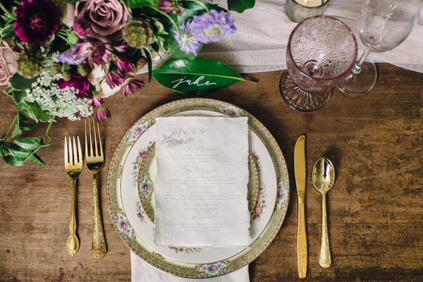 English Garden Party Styled Shoot at Bolingbroke Mansion | Tablescape and Place Setting | Tallulah Ketubahs