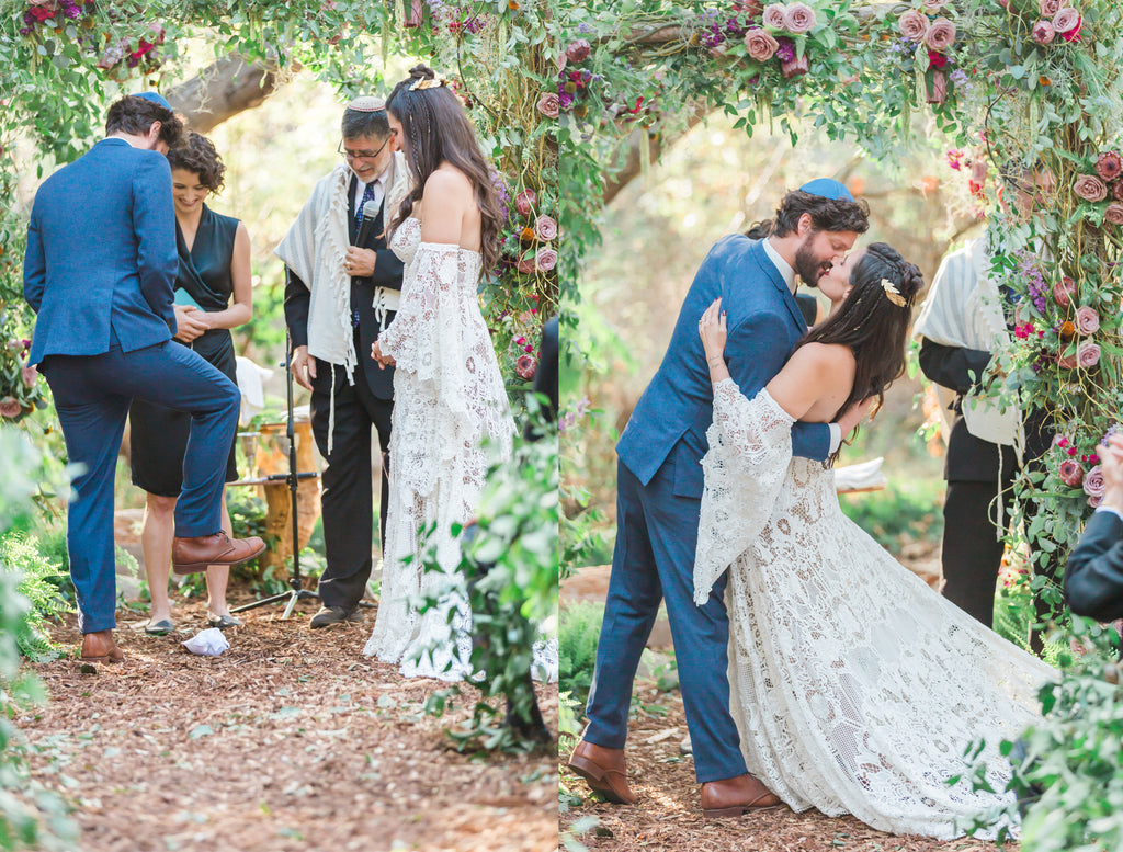 Courtney & Sam Beautiful Boho Wedding in Santa Barbara | Forest Wedding Ceremony | Floral Chuppah - Wedding Canopy | Tallulah Ketubahs