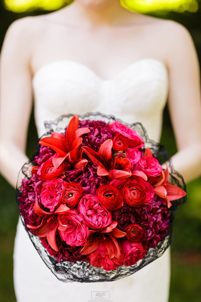 Spanish Rose Inspired Wedding at Bolingbroke Mansion | Red Spanish Rose Bouquet | Tallulah Ketubahs