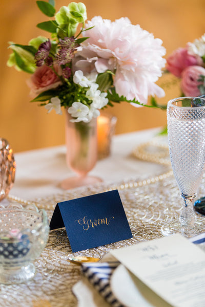 Antoine Vestier Themed Wedding at the College of Physicians | Calligraphy Place Card | Tallulah Ketubahs