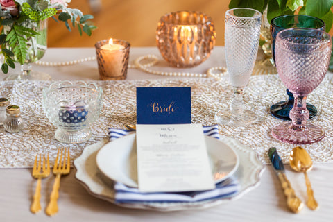 Antoine Vestier Themed Wedding at the College of Physicians | Table Setting with Calligraphy Place Card | Tallulah Ketubahs
