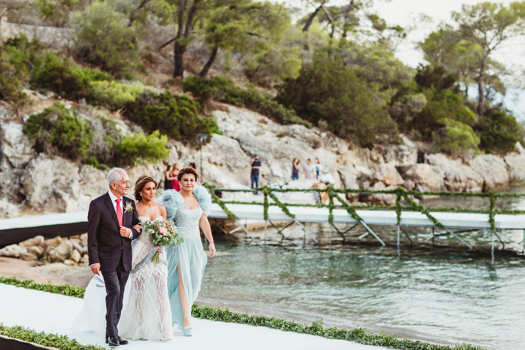 Celine & Jad - Luxury Bespoke Destination Wedding in Spetses Island, Greece | Arriving Bride | Tallulah Ketubahs