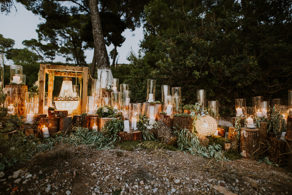 Celine & Jad - Luxury Bespoke Destination Wedding in Spetses Island, Greece | Romantic Candlelight | Tallulah Ketubahs