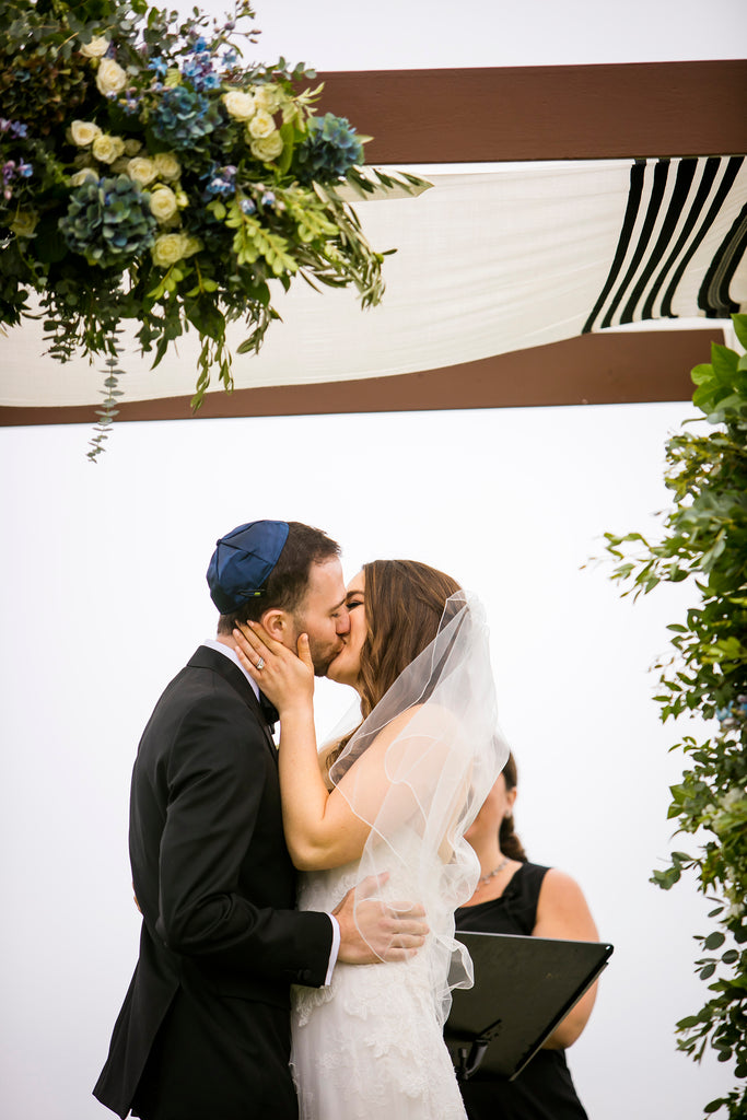 Ellen & Adam - Wedding at the Ritz Carlton, Half Moon Bay | Outdoor Ceremony Under Floral Wedding Canopy/Chuppah | Tallulah Ketubahs