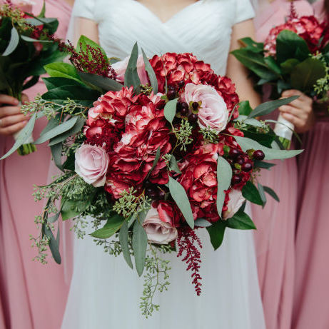 Beautiful Cranberry and Blush Wedding