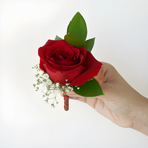 Classic Red Rose Boutonniere and Corsage Pack