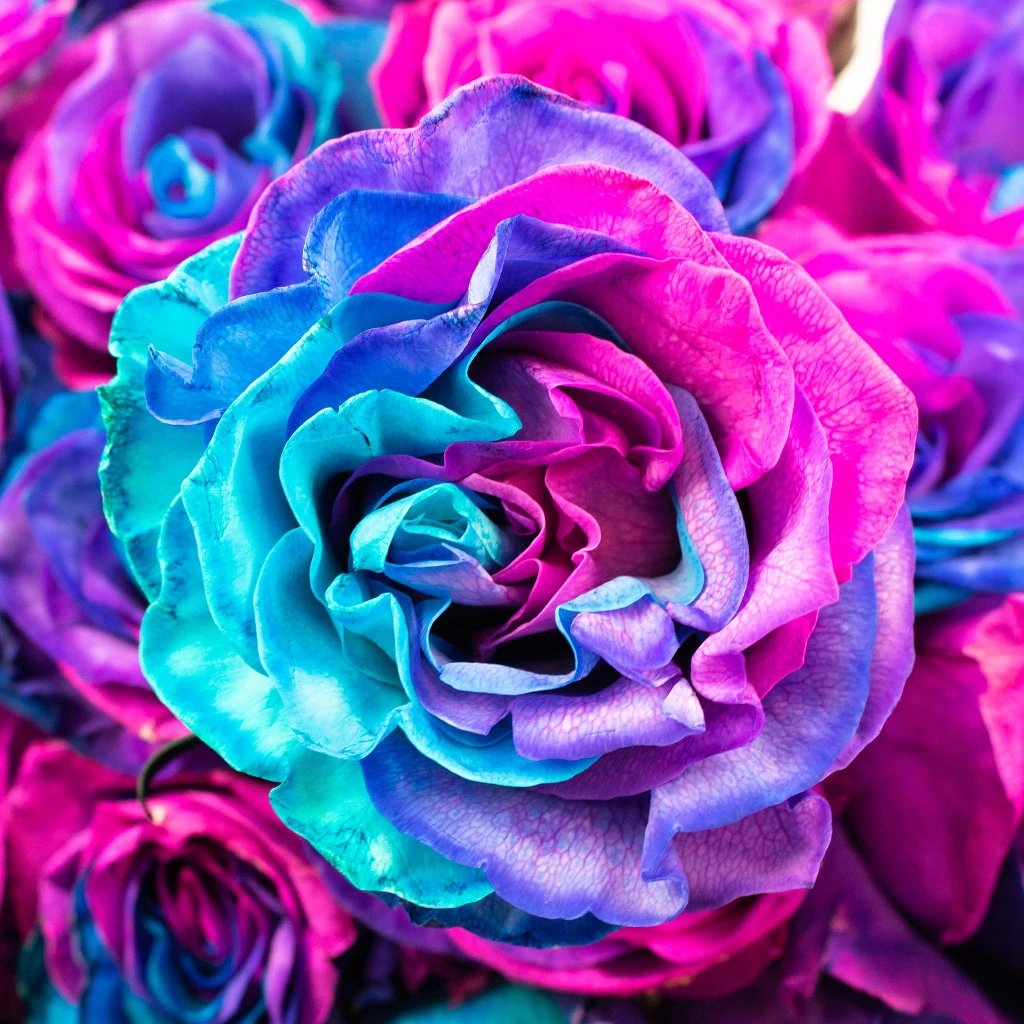 Wholesale Blue, Pink and Purple Rainbow Roses ᐉ bulk Blue, Pink ...