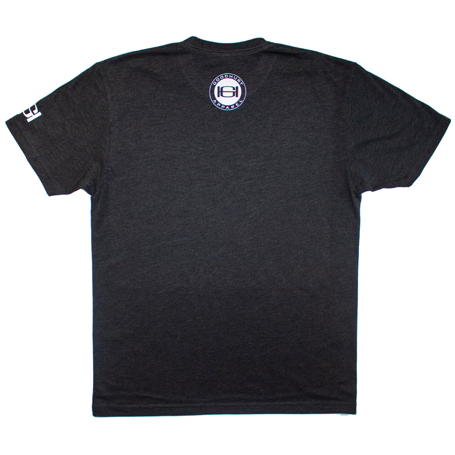 GOODHURT - Black/White Tri-Blend T-Shirt Back