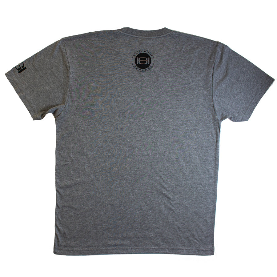 GOODHURT - Grey/Black Tri-Blend T-Shirt Back
