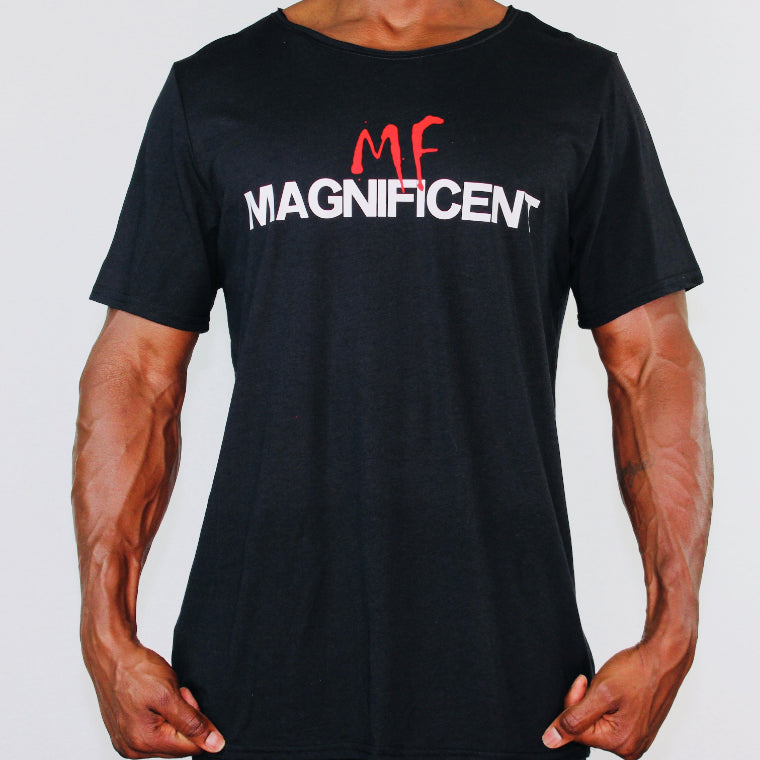 GOODHURT - MF Magnificent Unisex Raw Neck Tri-blend Tee