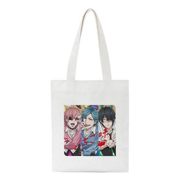 2020 Korea Ulzzang Bj Alex Print Female Shopping Canvas Tote Casual Large-capacity Cartoon Women Bag Harajuku Punk Shoulder Bags