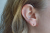 Tiny D studs - 14k Gold & diamonds