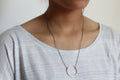 Upturned crescent necklace - silver