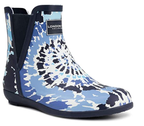 NAVY TIE DYE Piccadilly Rain Boot front view