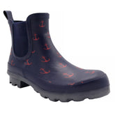 Load image into Gallery viewer, NAVY/RED ANCHOR Wembley Rain Boots front view
