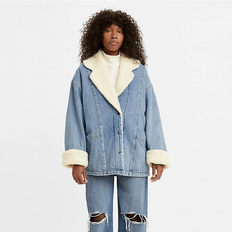 retro collar sherpa jacket levis