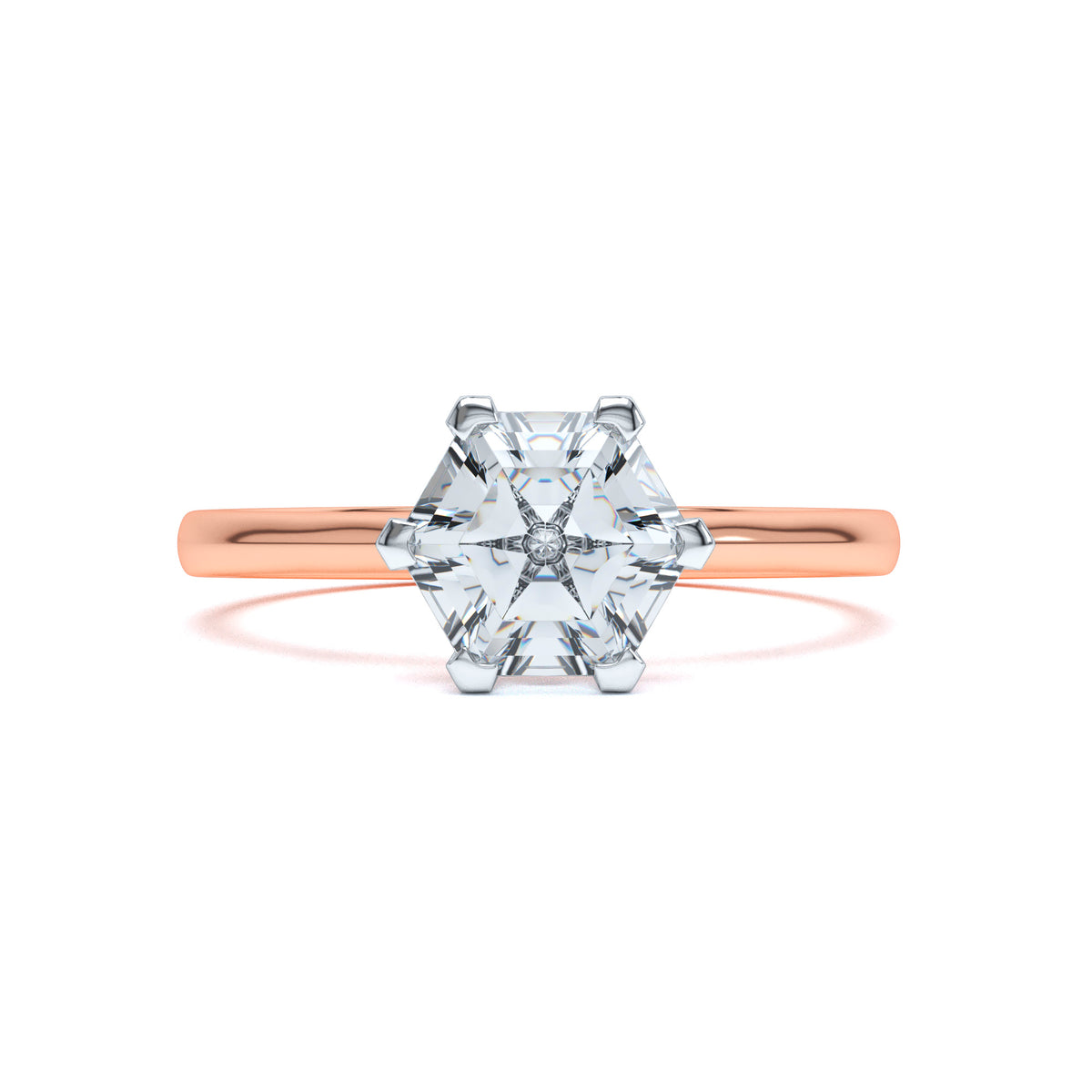 rose gold cubic zirconia solitaire engagement rings