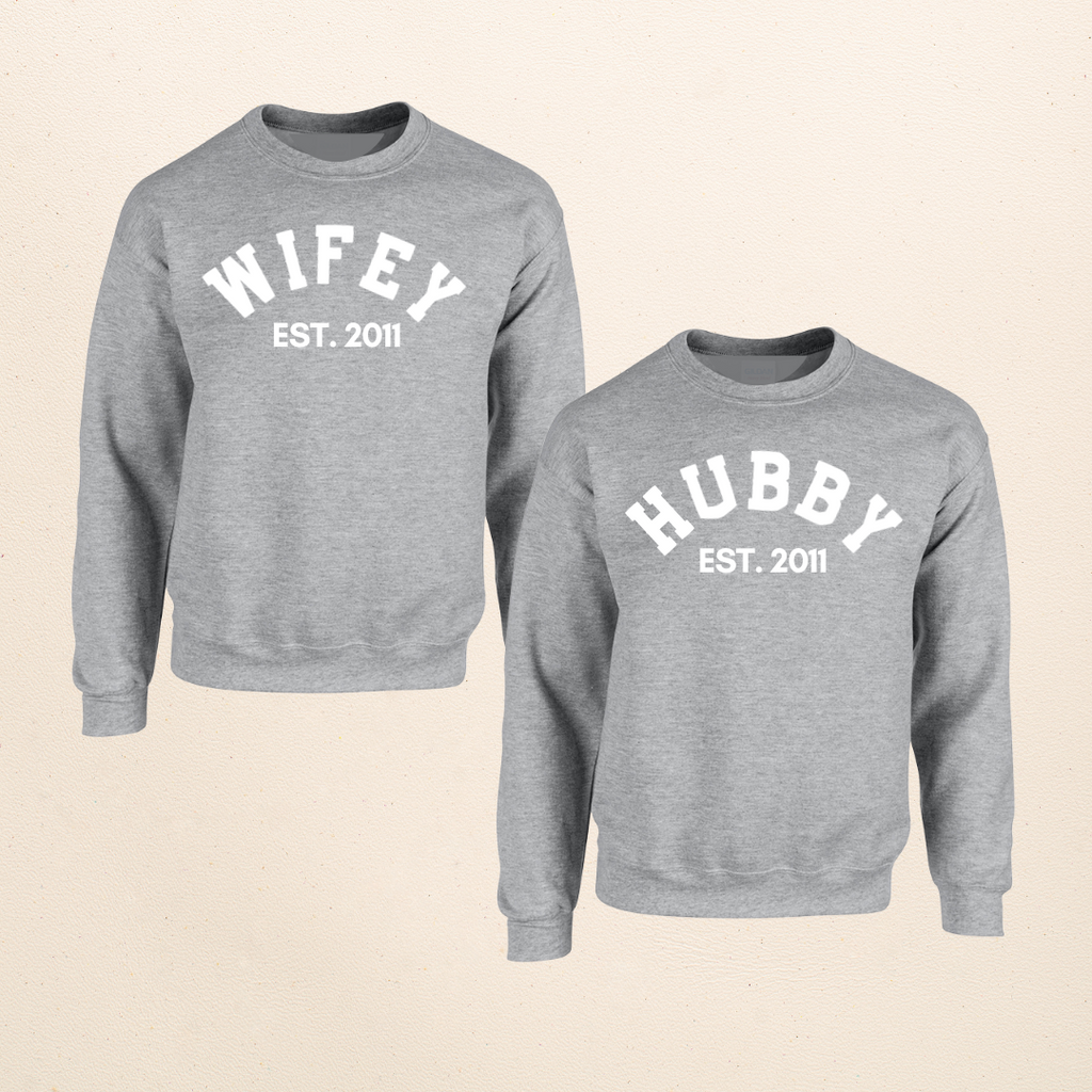 Personalised Hubby & Wifey Sweatshirt