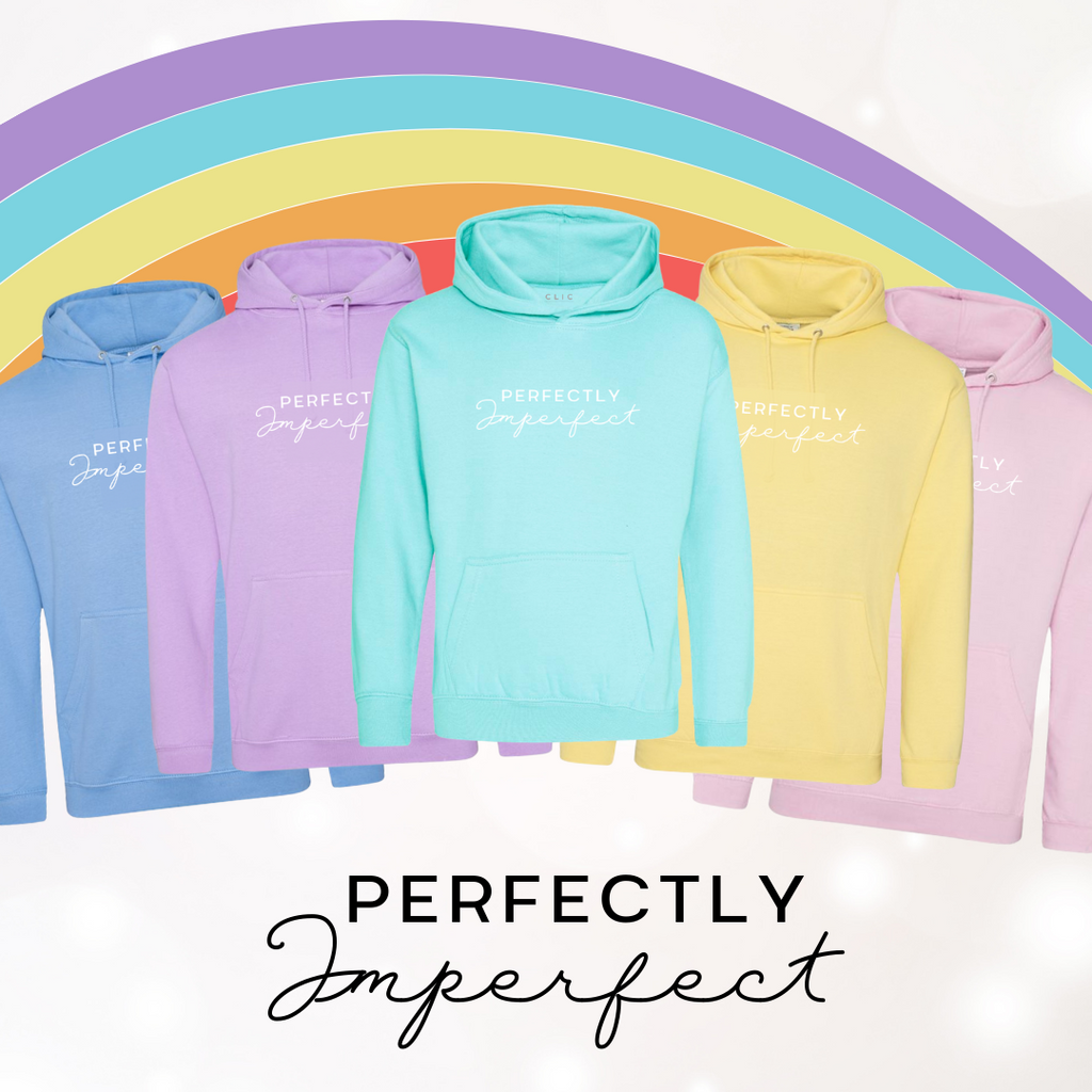 Perfectly Imperfect Pastel Slogan Hoodie