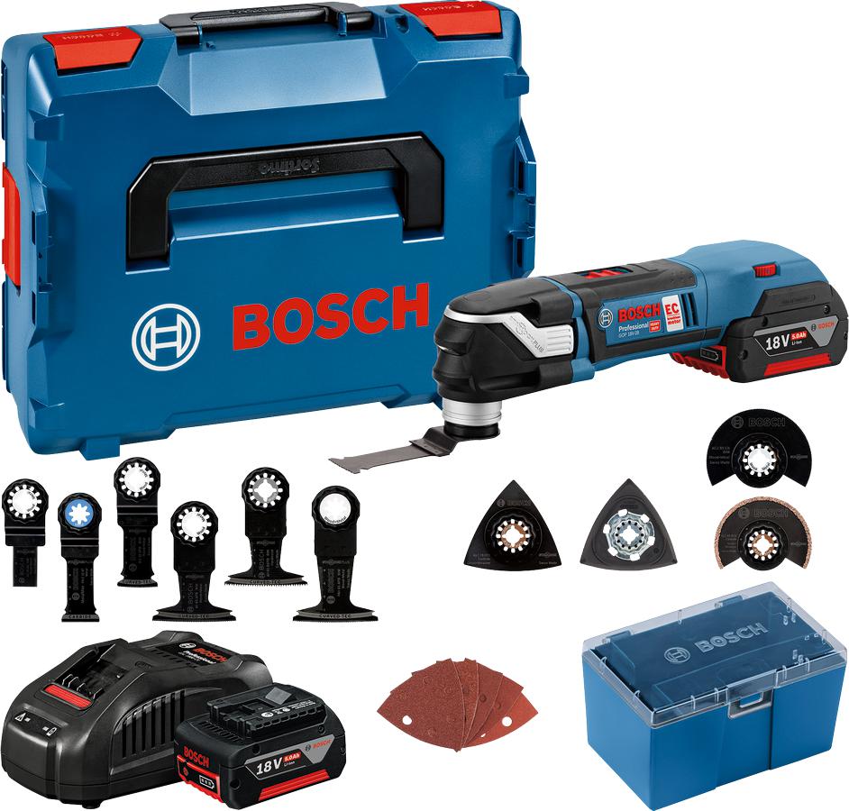 geloof invoeren vervormen Bosch Professional GOP 18V-28 Click & Go Multitool 18V + 2x 5.0 Accu's +  Accessoires - 06018B6003 | Mastertools.nl