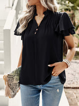 Women's T-Shirts Short Sleeve Elegant Ruffle T-Shirt