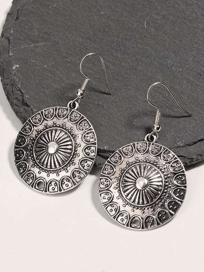 1pair Tribal Round Drop Earrings - MsDressly