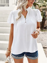 Women's T-Shirts Short Sleeve Elegant Ruffle T-Shirt