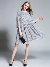 Women's Dresses Temperament  Lace Loose Midi Dress