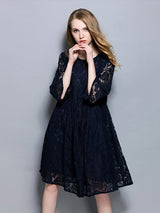 Women's Dresses Temperament  Lace Loose Midi Dress