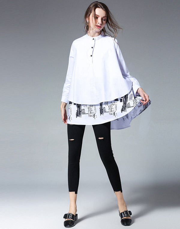 Women's Blouses Loose Fashion Versatile Printed Blouse