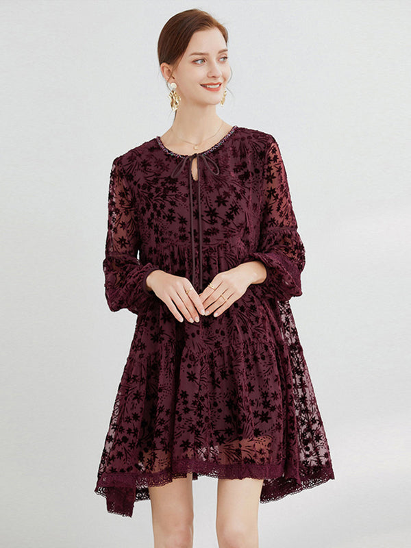 Women's Dresses Velvet Burnished Fashion Temperament Mini Dress