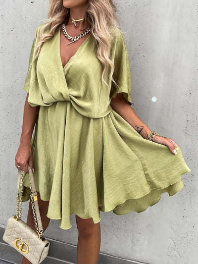 Women's Dresses Loose V-Neck Short Sleeve Mini Dress