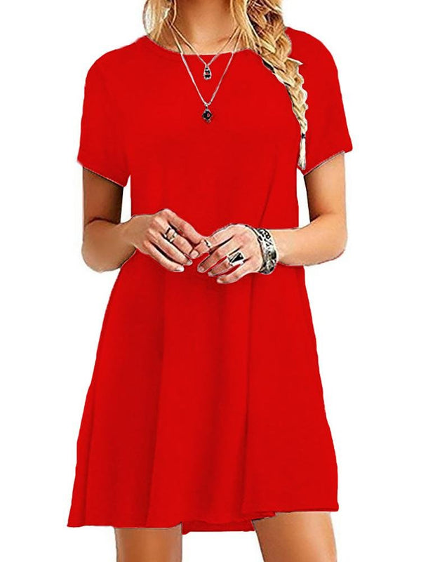 A-Line Casual Short Sleeve T-Shirt Dress - INS | Online Fashion Free Shipping Clothing, Dresses, Tops, Shoes