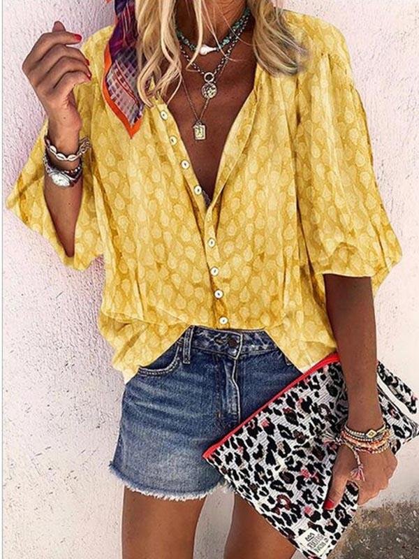 Casual Cardigan Long Sleeve Lapel Loose Buttoned Blouse - Blouses - INS | Online Fashion Free Shipping Clothing, Dresses, Tops, Shoes - 10-20 - 27/07/2021 - BLO2107271280