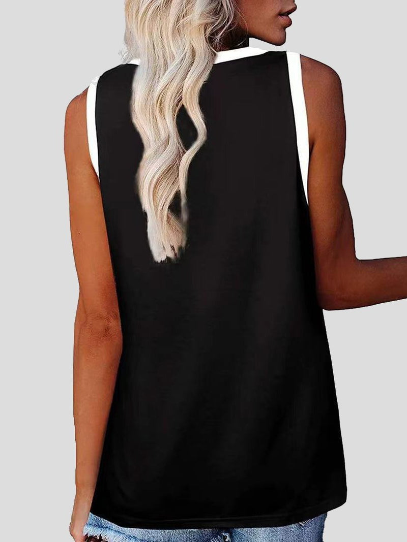 Loose Solid Sleeveless V-neck Vest - Tank Tops - INS | Online Fashion Free Shipping Clothing, Dresses, Tops, Shoes - 10-20 - 18/06/2021 - color-black