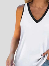 Loose Solid Sleeveless V-neck Vest - Tank Tops - INS | Online Fashion Free Shipping Clothing, Dresses, Tops, Shoes - 10-20 - 18/06/2021 - color-black