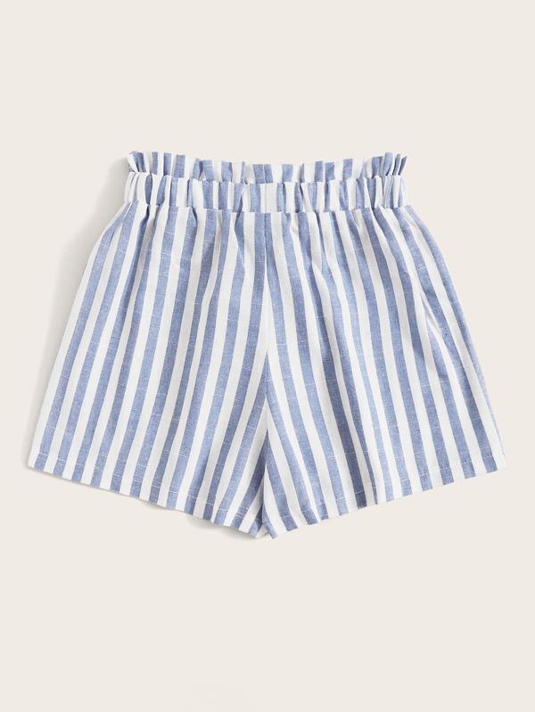 Striped Self-Tie Paperbag Shorts - INS | Online Fashion Free Shipping Clothing, Dresses, Tops, Shoes