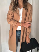 Women's Blazers Solid Lapel Long Sleeve Fake Pocket Blazer