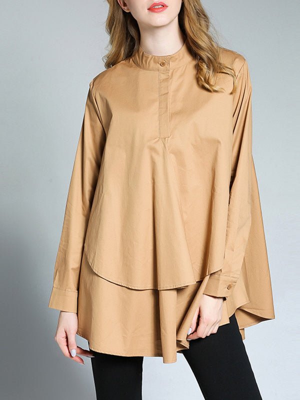 Women's Blouses Cotton Loose Casual Medium Long Blouse - MsDressly