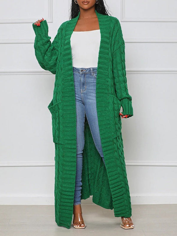 Women's Cardigans Loose Solid Pocket Long Sweater Cardigan - Cardigans - Instastyled | Online Fashion Free Shipping Clothing, Dresses, Tops, Shoes - 24/09/2022 - CAR2209241269 - Cardigans