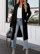 Women's Coats Casual Lapel Pocket Long Wool Coat - MsDressly
