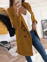 Women's Coats Lapel Fitted Woolen Long Sleeve Coat - Coats - Instastyled | Online Fashion Free Shipping Clothing, Dresses, Tops, Shoes - 20-30 - 6/1/2023 - COA2301060003