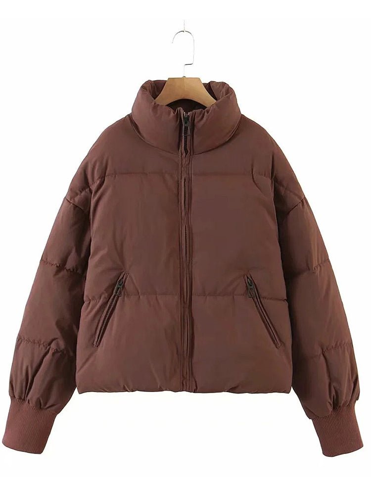 Women's Coats Solid Loose Short Down Jacket - MsDressly