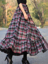 Women's Dresses Fresh Sweet Plaid Split Maxi Dress - Maxi Dresses - Instastyled | Online Fashion Free Shipping Clothing, Dresses, Tops, Shoes - 11/1/2023 - color-black - color-purple