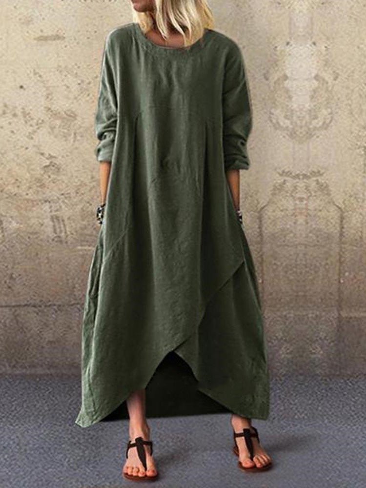 Women's Dresses Loose Solid Pocket Irregular Dress - Maxi Dresses - Instastyled | Online Fashion Free Shipping Clothing, Dresses, Tops, Shoes - 28/09/2022 - 30-40 - casual-dresses