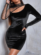 Women's Dresses Mesh Sleeve Panel Slim Fit Dress - MsDressly