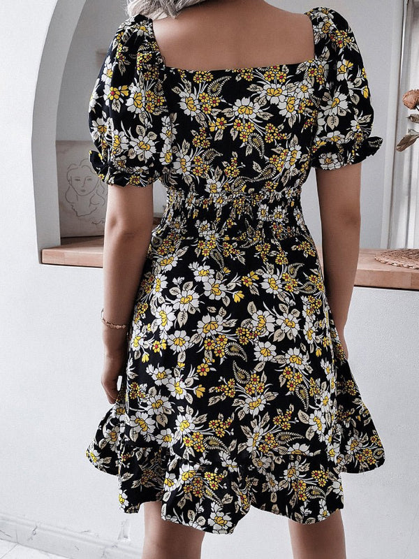 Women's Dresses New Sweet Casual Ruffle Short-Sleeved Mini Dress - MsDressly