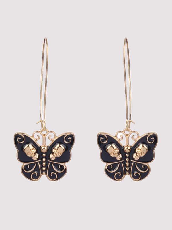 Women's Earrings Halloween Funny Butterfly Skull Earrings - Earrings - INS | Online Fashion Free Shipping Clothing, Dresses, Tops, Shoes - 07/09/2021 - Accs & Jewelry - color-black_gold